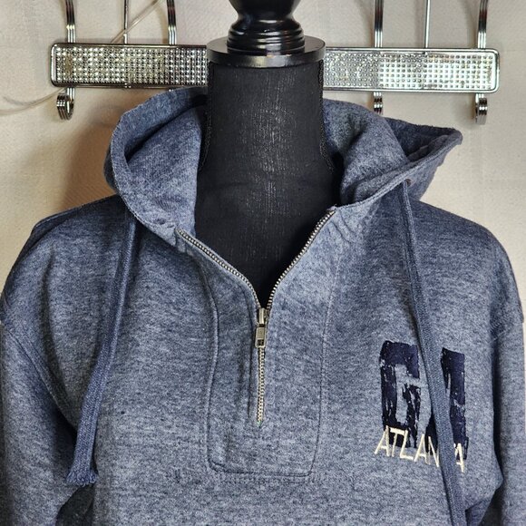 Ragwear U.S.A. Cotton Poly LS 1/4 Zip Pullover Atlanta GA Fleece Lined Hoodie M - Picture 5 of 16